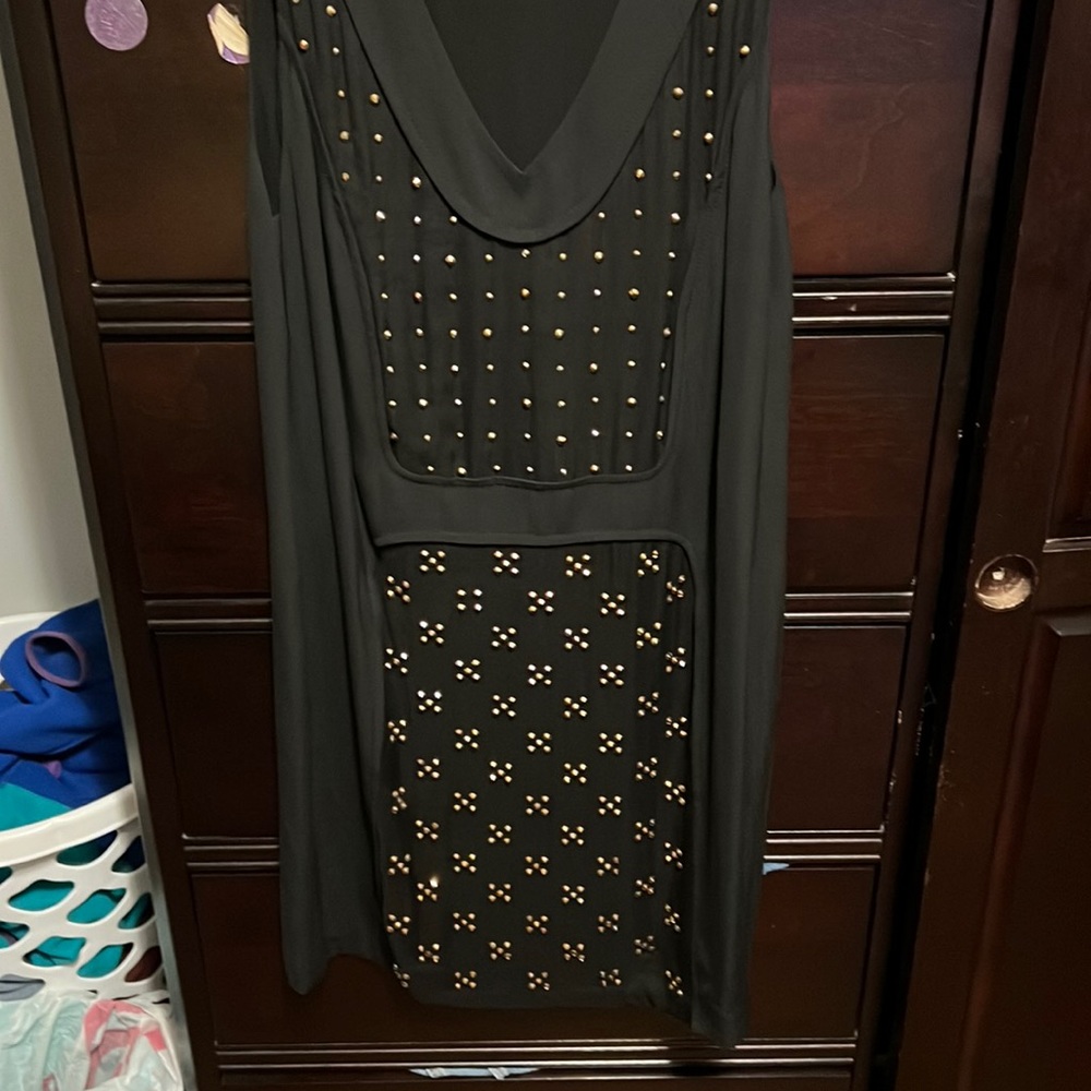 Twiggy Hot Fix Check Dress in Black